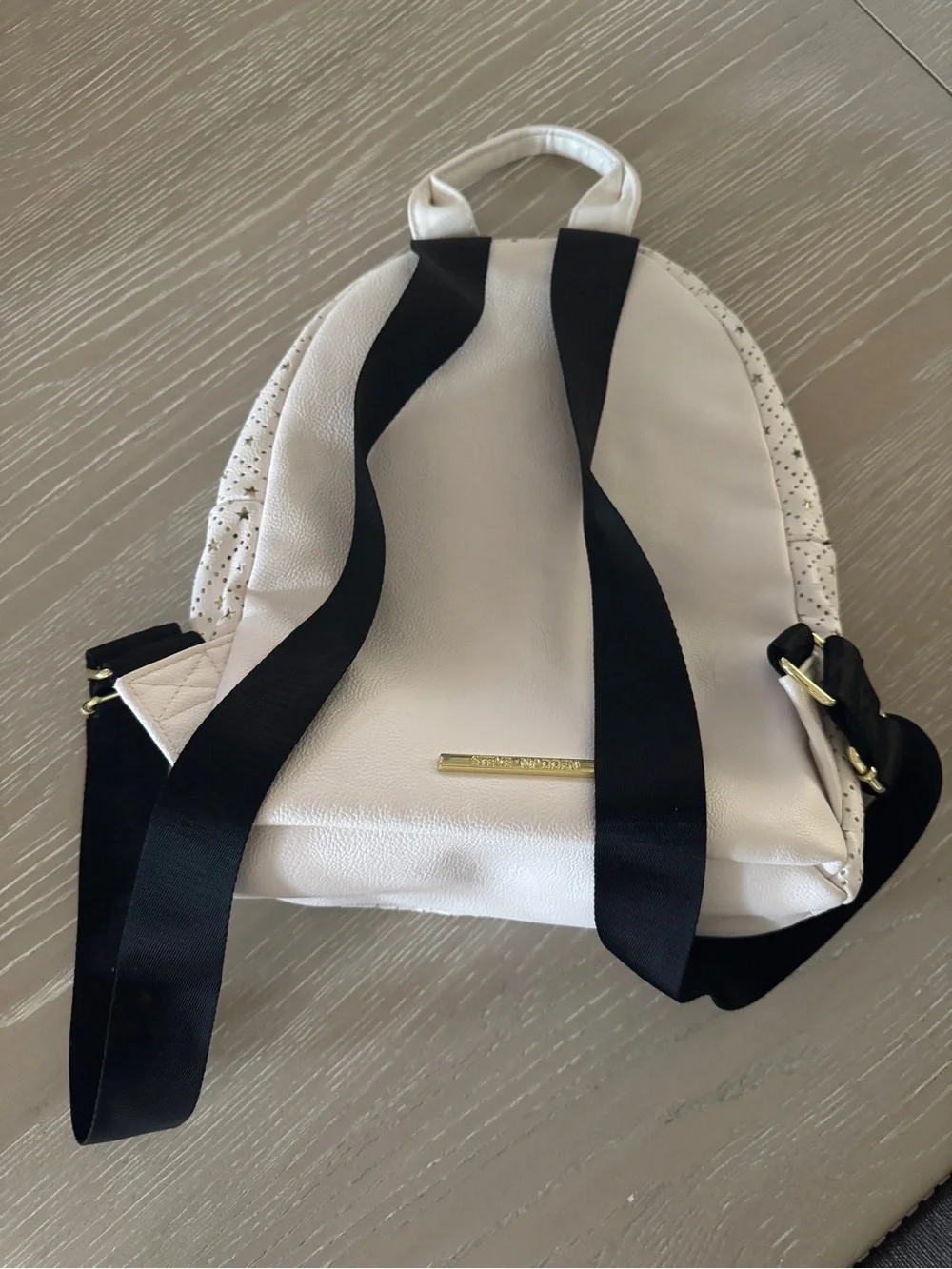 Steve Madden White Star-Perforated Mini Backpack